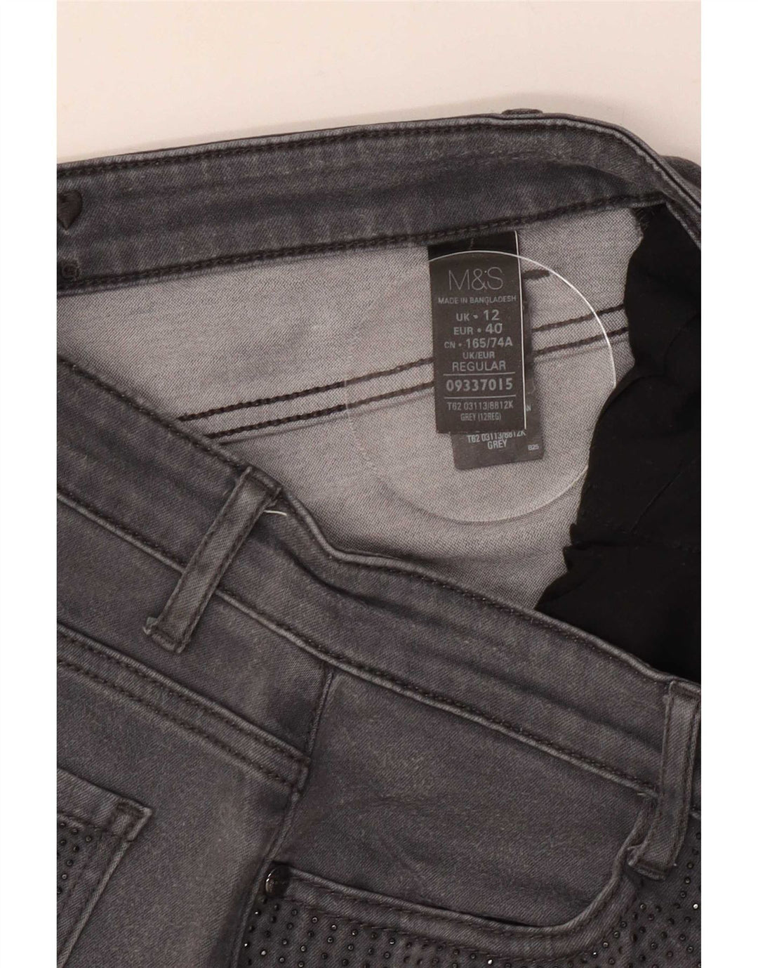 Marks & Spencer Dame Straight Jeans UK 12 Medium W30 L29 Grå Bomuld