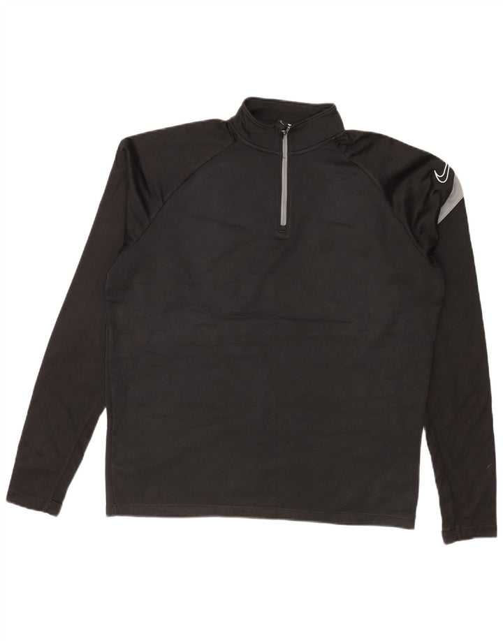 Nike Herre Dri Fit Grafisk Sweatshirt Jumper Medium Sort Colourblock