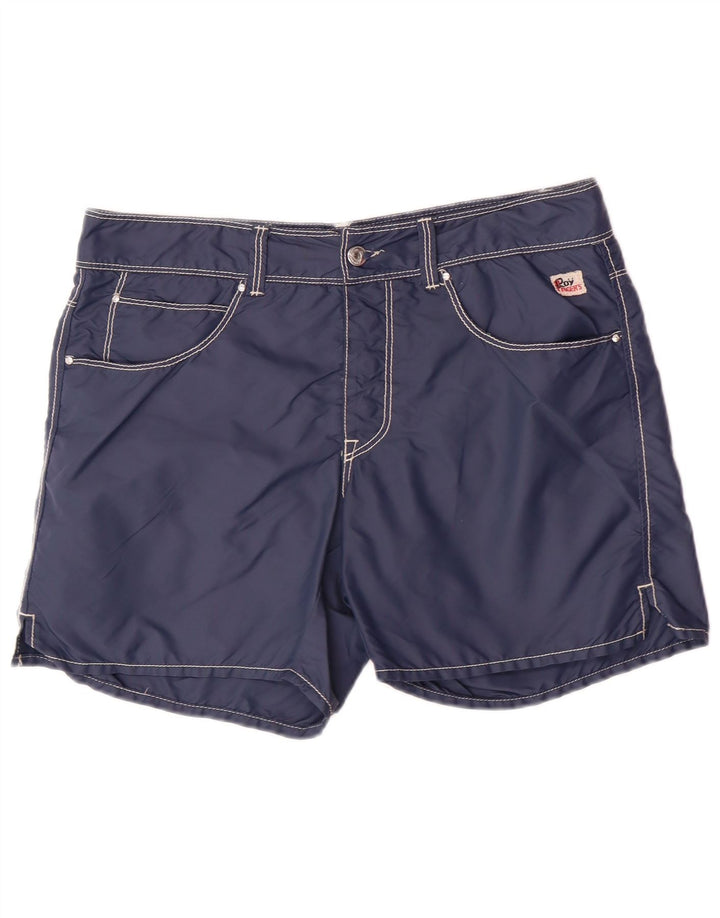 ROY ROGERS Casual Shorts til mænd IT 48 Medium W34 Marineblå polyamid
