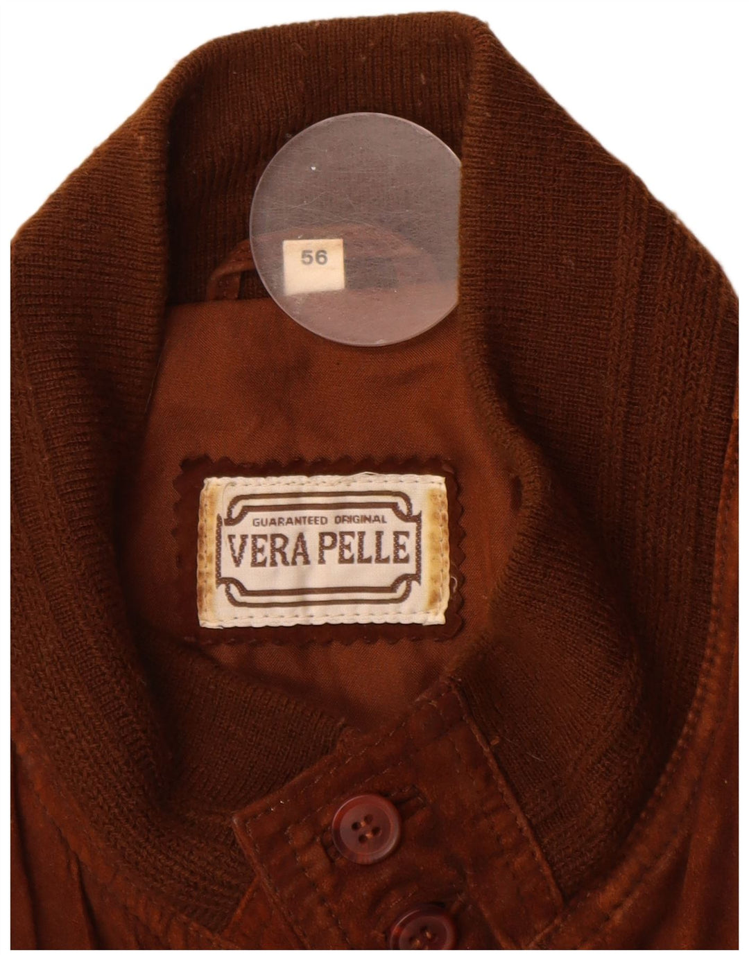 Vintage herre ruskind bomberjakke IT 56 3XL brunt læder