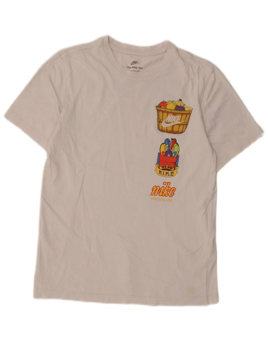 Nike grafisk T-shirt top til mænd, lille hvid bomuld