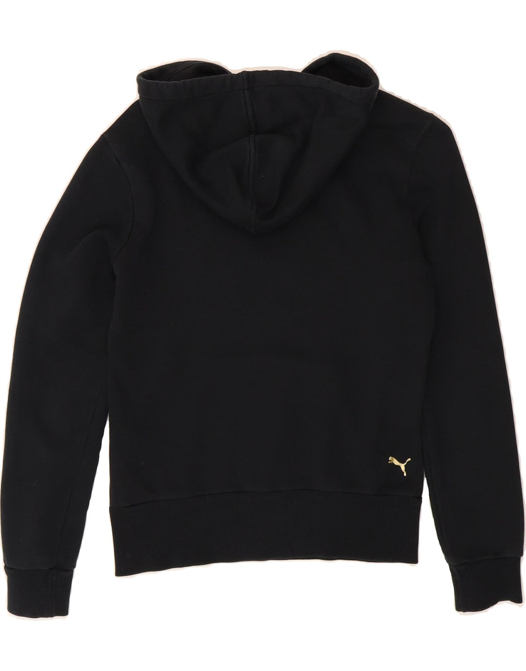 PUMA Womens Graphic Hoodie Jumper UK 8 Small Black Vintage Puma and Second-Hand Puma from Messina Hembry 