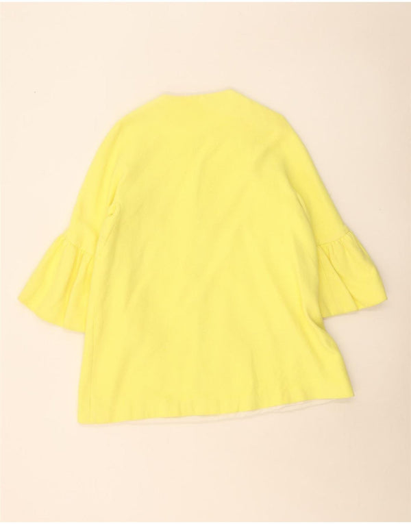 Zara Dame 3/4 ærmet Oversized Overfrakke UK 6 XS Gul