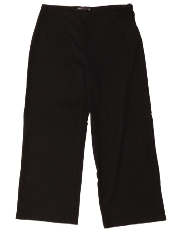 Marks & Spencer Kvinder Casual Bukser med brede ben UK 14 Large W32 L28 Sort