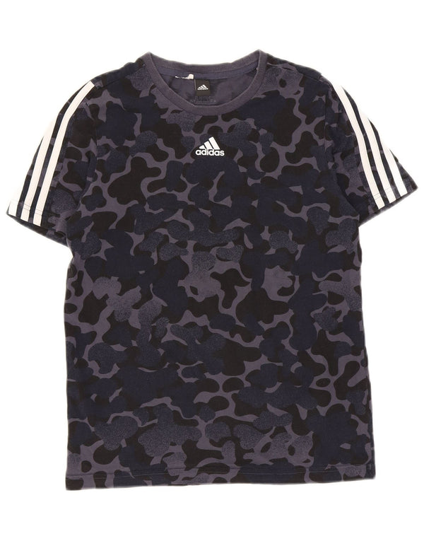 Adidas drenge grafisk t-shirt top 13-14 år blå camouflage bomuld
