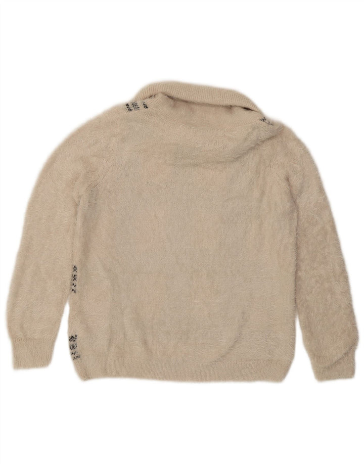 Marks & Spencer Dame Rullehals Sweater UK 16 Stor Beige Check