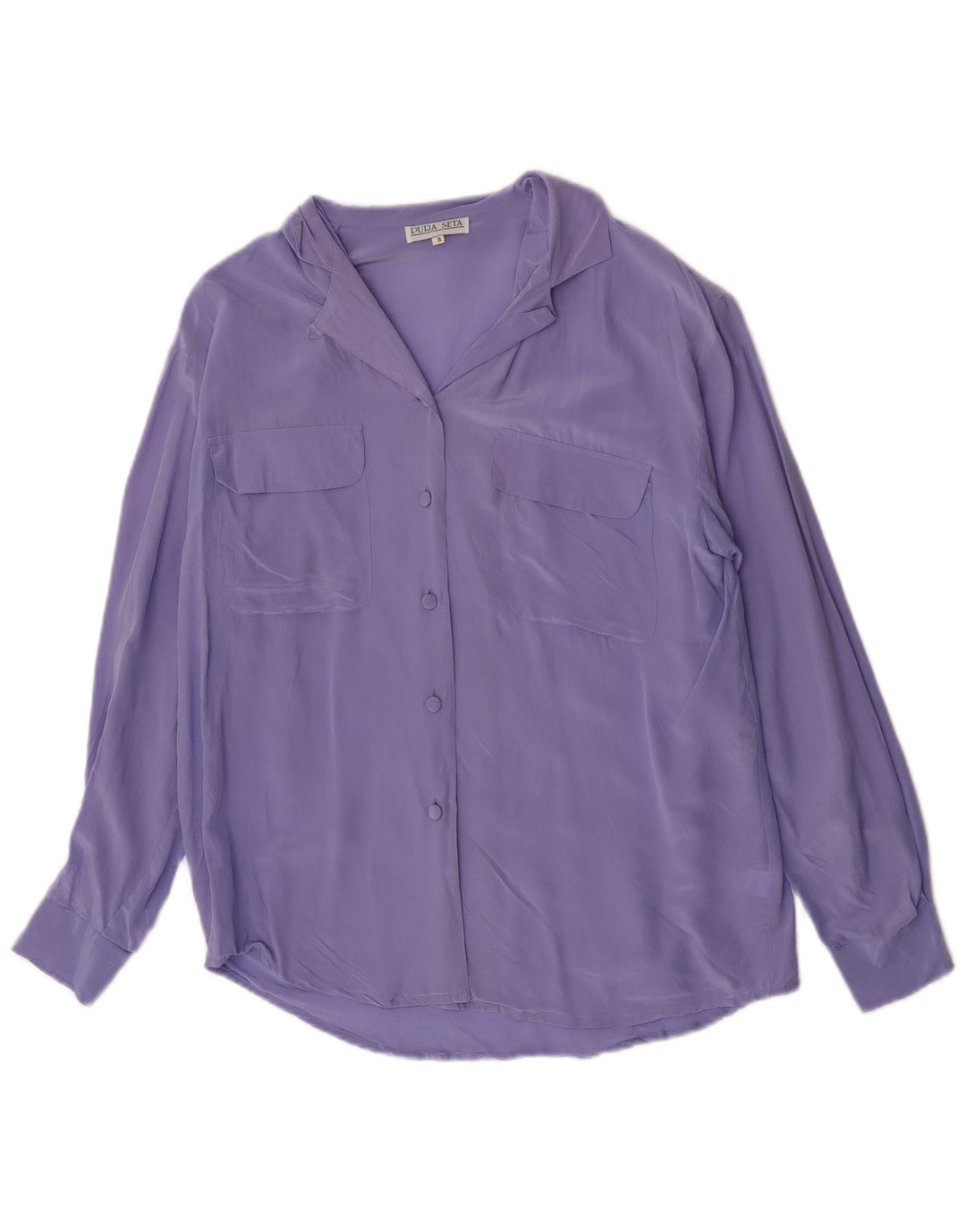 Vintage dameskjorte bluse UK 10 Lille lilla silke