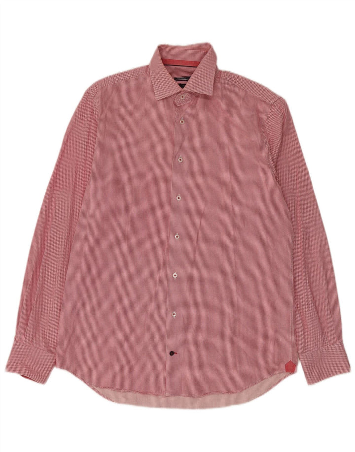 Tommy Hilfiger Skræddersyet skjorte herre str. 39 15 1/2 Medium Rød Houndstooth