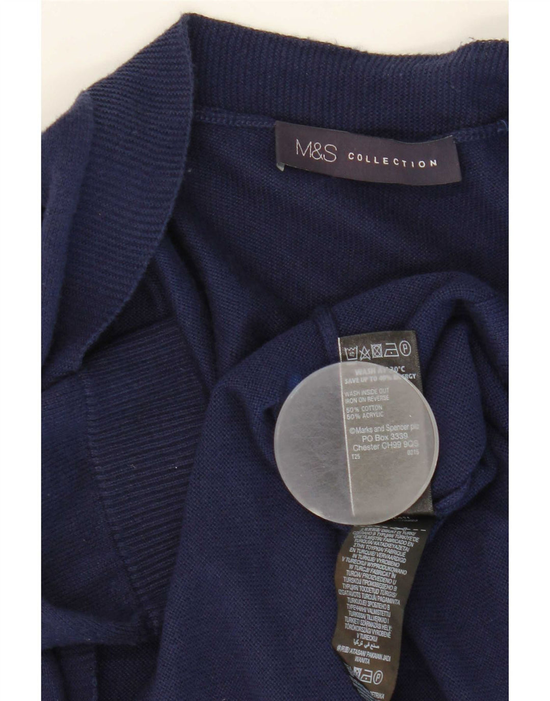 Marks & Spencer Dame Longline Cardigan Sweater UK 12 Medium Navy Blue