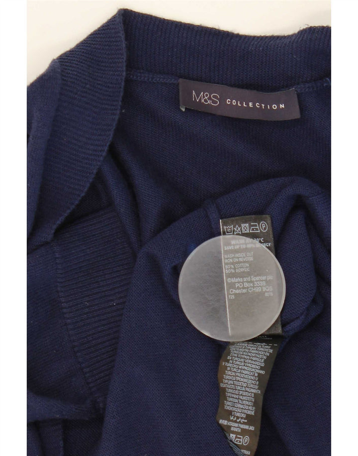 Marks & Spencer Dame Longline Cardigan Sweater UK 12 Medium Navy Blue