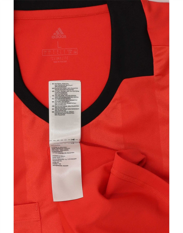 Adidas Herre T-Shirt Top Stor Rød Colourblock Polyester