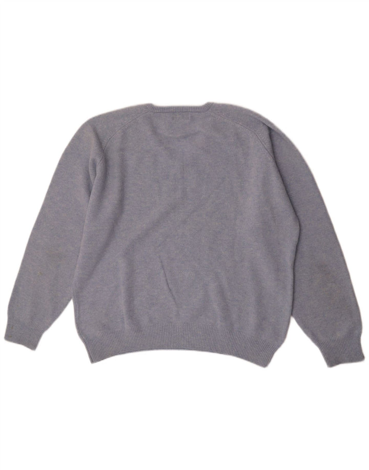 Kappa Herre V-hals sweater 2XL Blå Virgin Wool