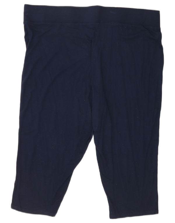 Marks & Spencer Womens Bermuda Sports Shorts UK 22 3XL Navy Blue Viscose