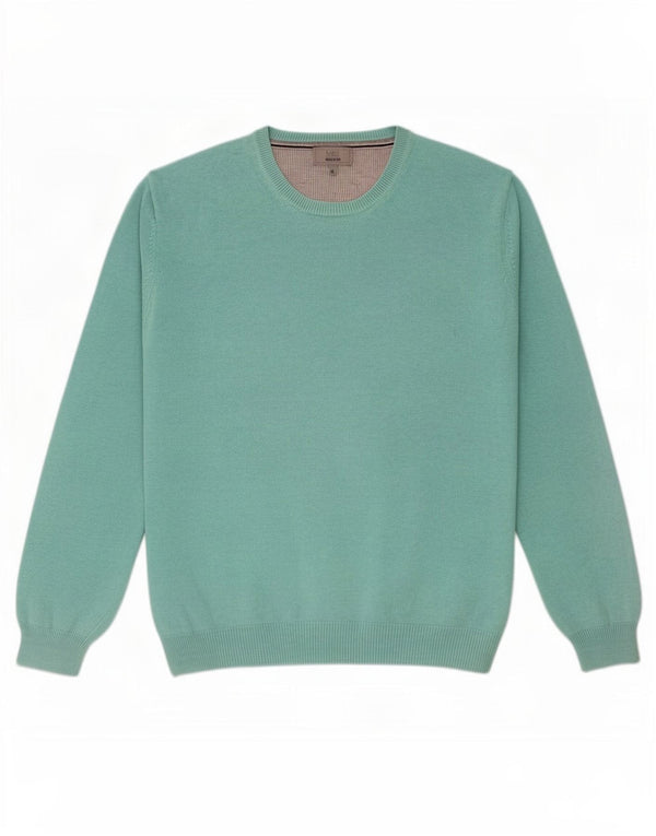 Marks & Spencer Herre Regular Fit Boat Neck Jumper Sweater XL Grøn Bomuld
