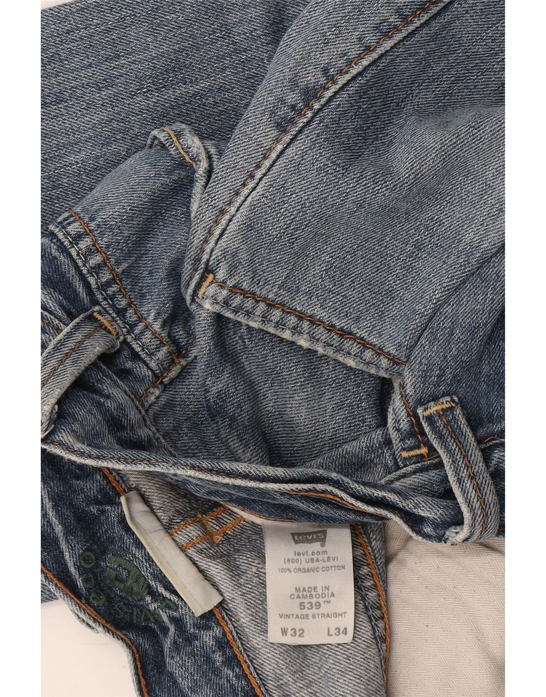 Levi's Straight Jeans til mænd W32 L34 blå bomuld