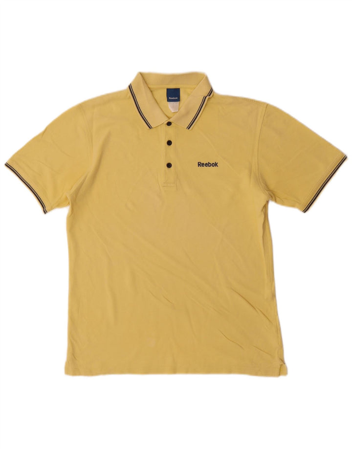 Reebok herre poloshirt lille gul stribet bomuld