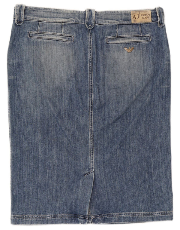 Armani Dame Denim Nederdel UK 16 Large W34 Blue Cotton