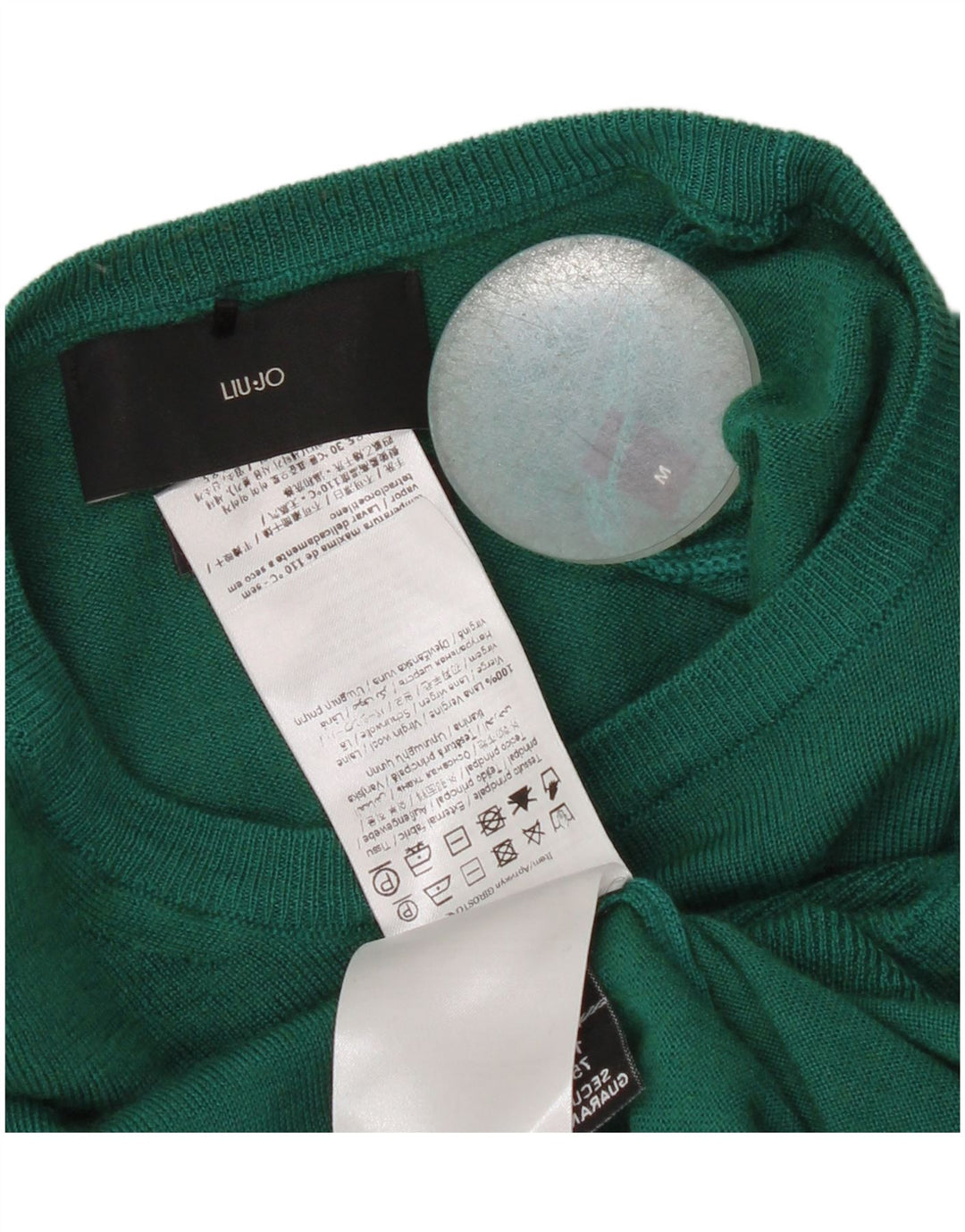 Liu Jo Dame Jumper Sweater UK 12 Medium Green Virgin Wool