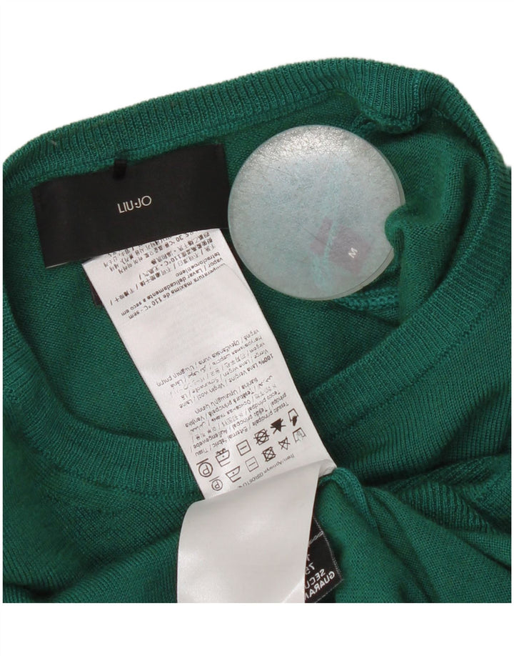 Liu Jo Dame Jumper Sweater UK 12 Medium Green Virgin Wool