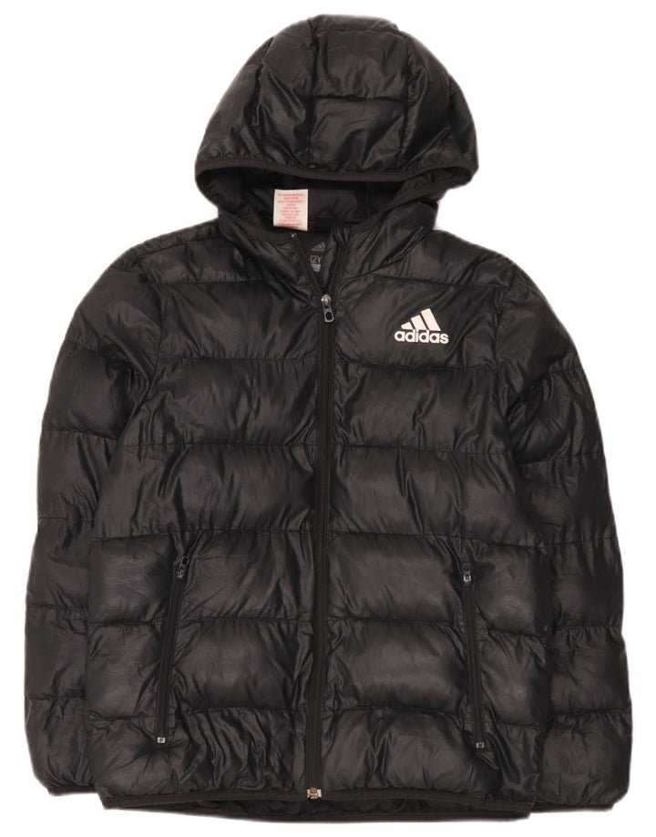 Adidas drenge hættejakke polstret 11-12 år sort polyester