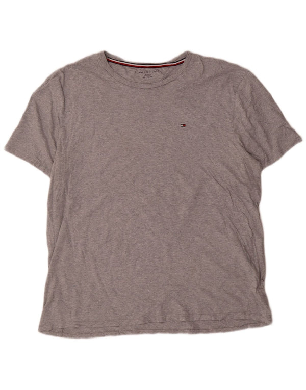 Tommy Hilfiger Herre T-Shirt Top XL Grå Bomuld