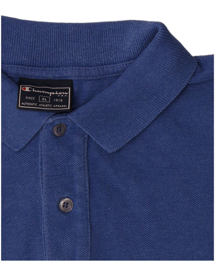 Champion herre poloshirt XL blå bomuld