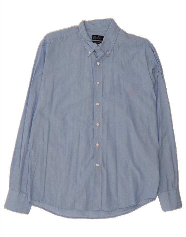 DACK'S Mens Slim Fit Shirt Large Blue Vintage Dack's and Second-Hand Dack's from Messina Hembry 