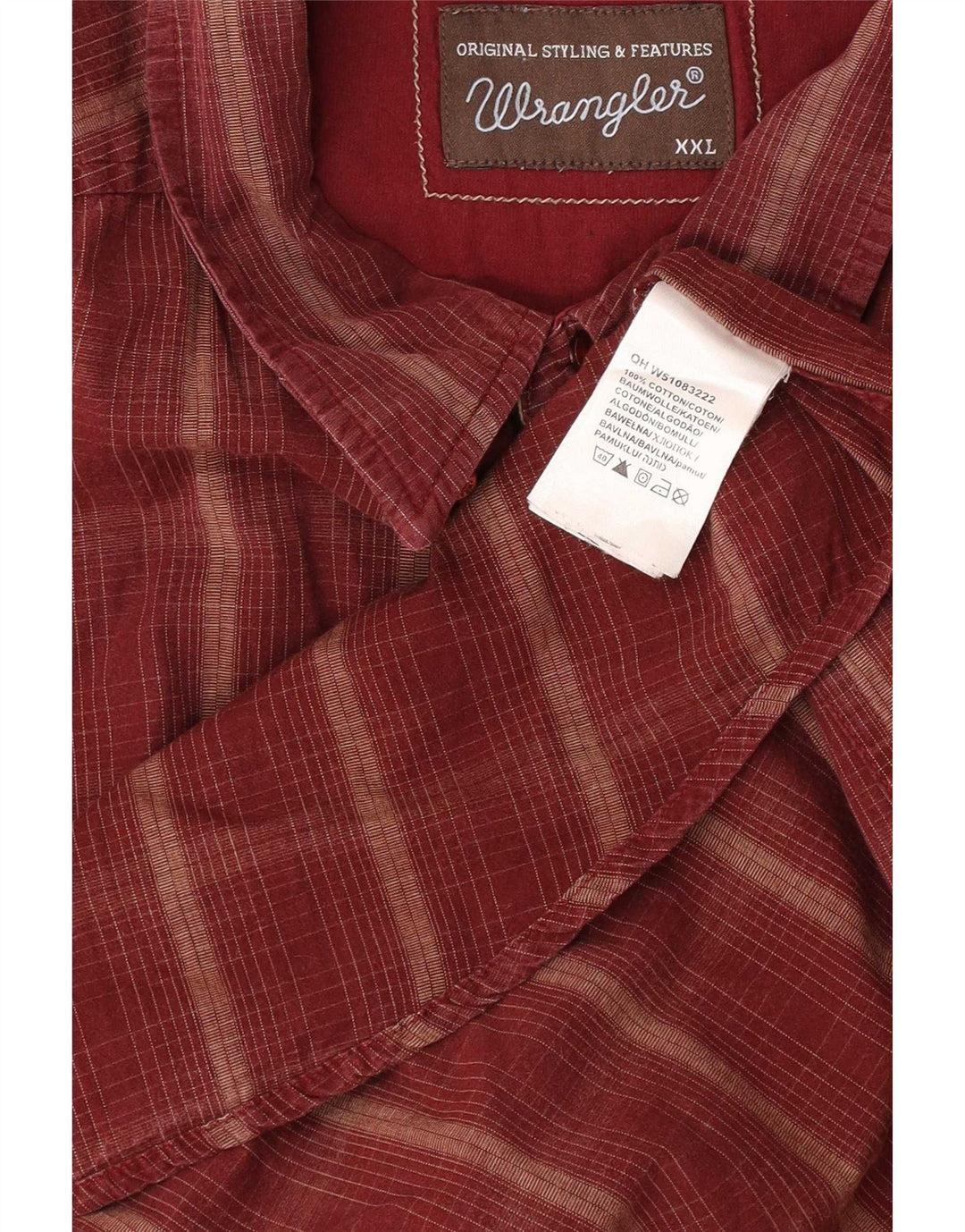 Wrangler herreskjorte 2XL rødbrun ternet bomuld