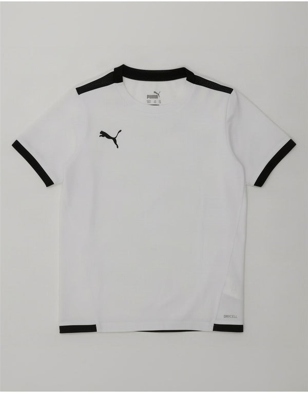 Puma Boys T-Shirt Top 7-8 år Hvid Colourblock Polyester