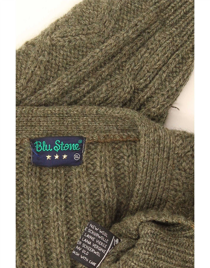 Vintage herre cardigan sweater XL Grøn New Wool