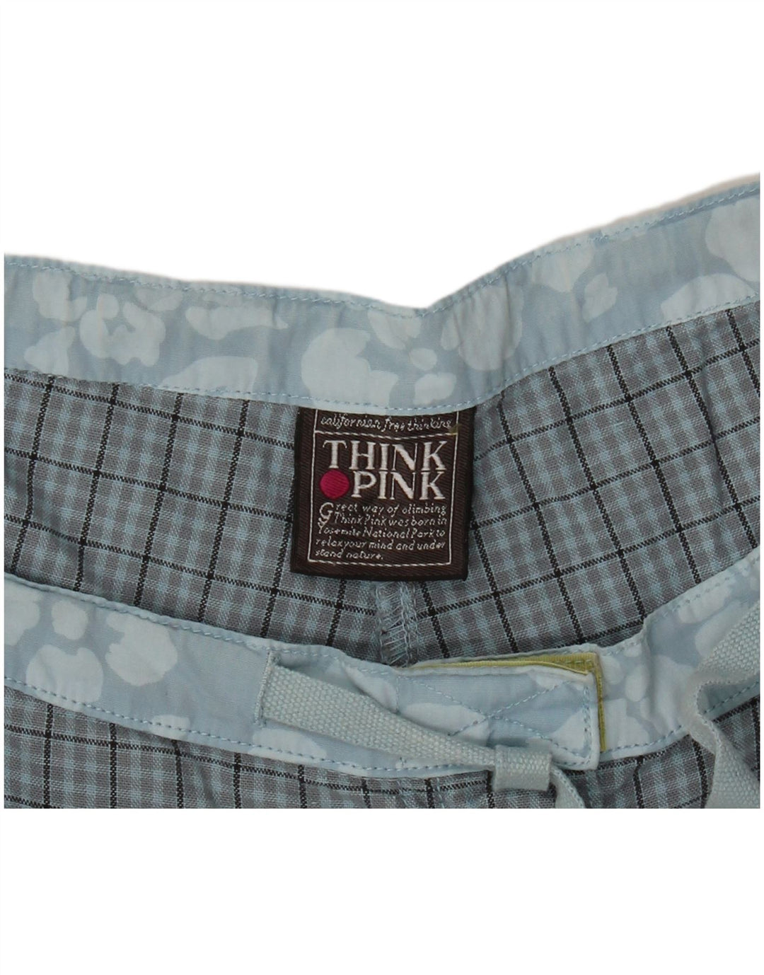 Tænk Pink Dame Capri Bukser W32 L21 Blue Check
