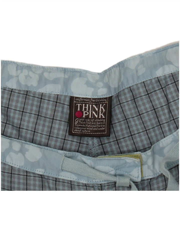 Tænk Pink Dame Capri Bukser W32 L21 Blue Check