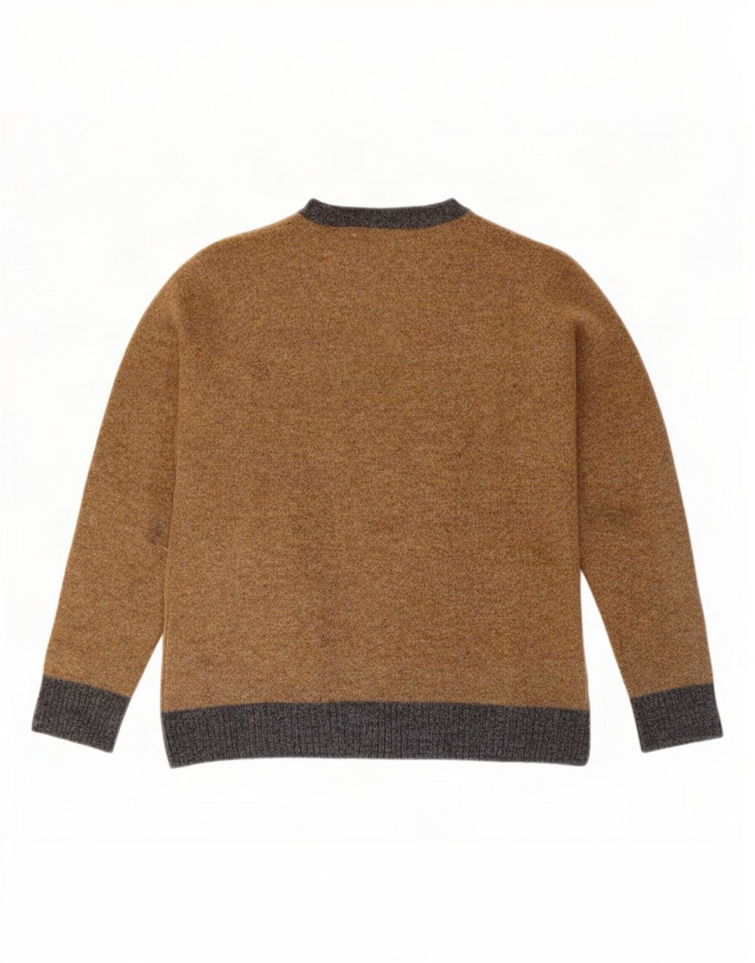 Brooksfield Herre trøjetrøje med rund hals Medium Brun Colourblock Uld