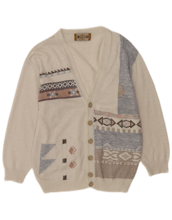 South Coast Herre Cardigan Sweater Large White Fair Isle