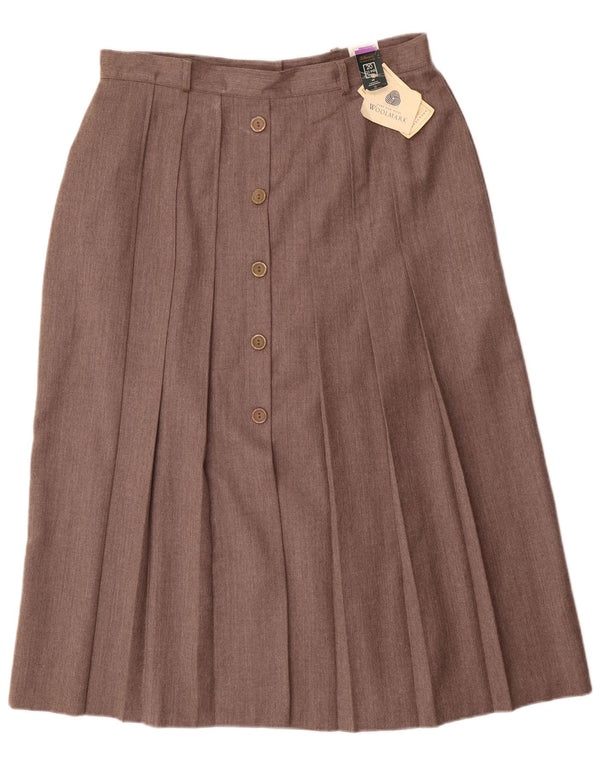 St. Bernard Midi plisseret nederdel til kvinder UK 20 2XL W34 Brun uld