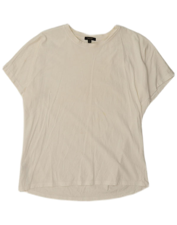 Massimo Dutti Dame Oversized T-Shirt Top UK 10 Small White Bomuld