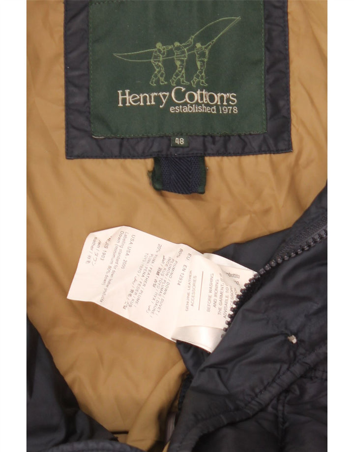 Henry Cottons Herre hættepolstret jakke IT 48 Medium Navy Blue