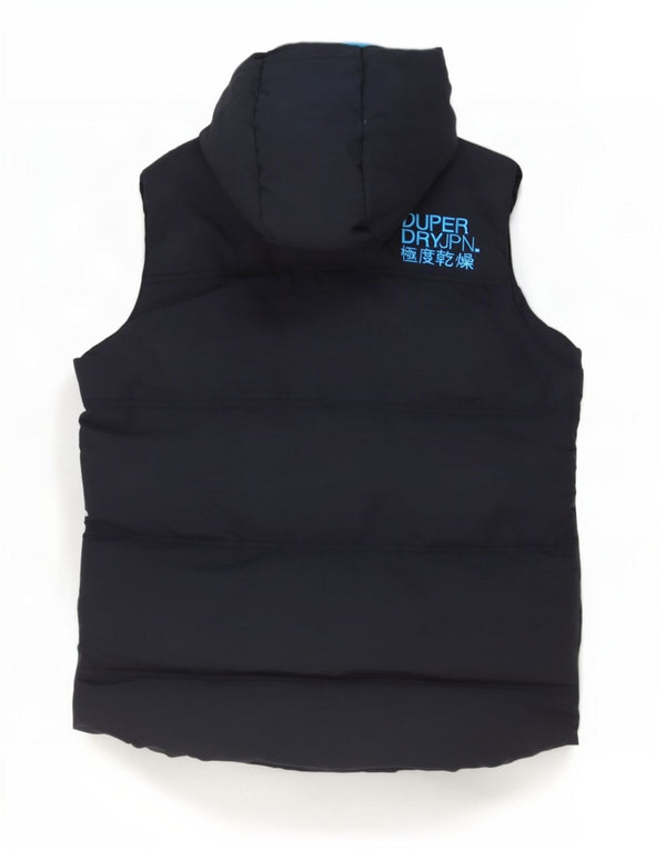Superdry Herre grafisk polstret hættetrøje UK 38 medium marineblå nylon