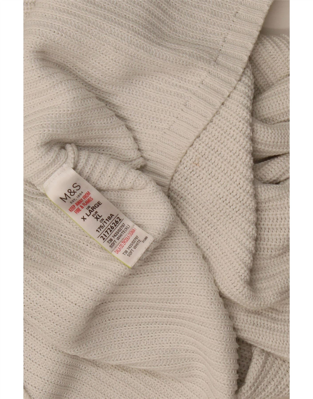 Marks & Spencer dame sweater med rund hals i overstørrelse UK 18 XL Hvid