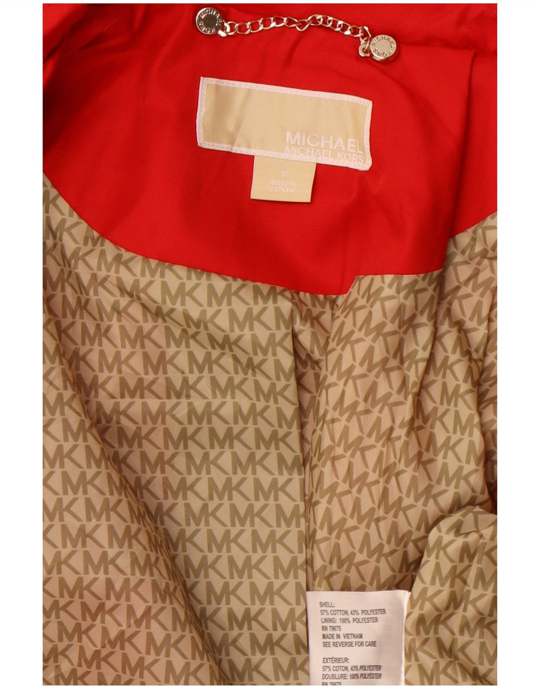 MICHAEL KORS Trench Coat til kvinder UK 12 Medium Rød Bomuld