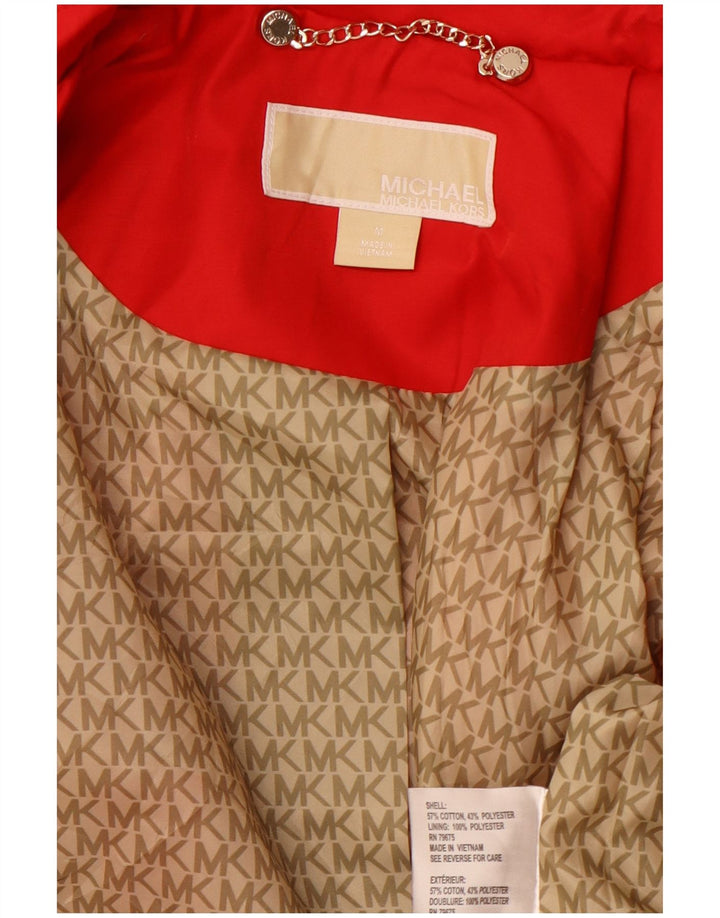 MICHAEL KORS Trench Coat til kvinder UK 12 Medium Rød Bomuld