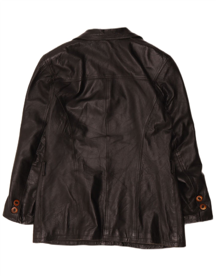 Vintage læderjakke til kvinder UK 16 Large Black