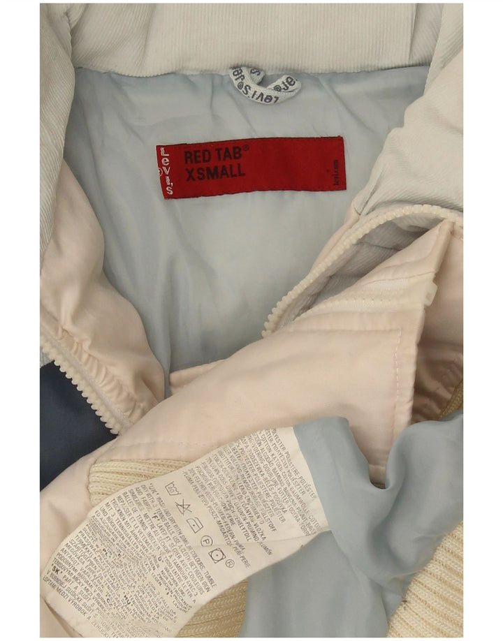 Levi's polstret jakke til kvinder UK 6 XS Hvid Colourblock Polyester
