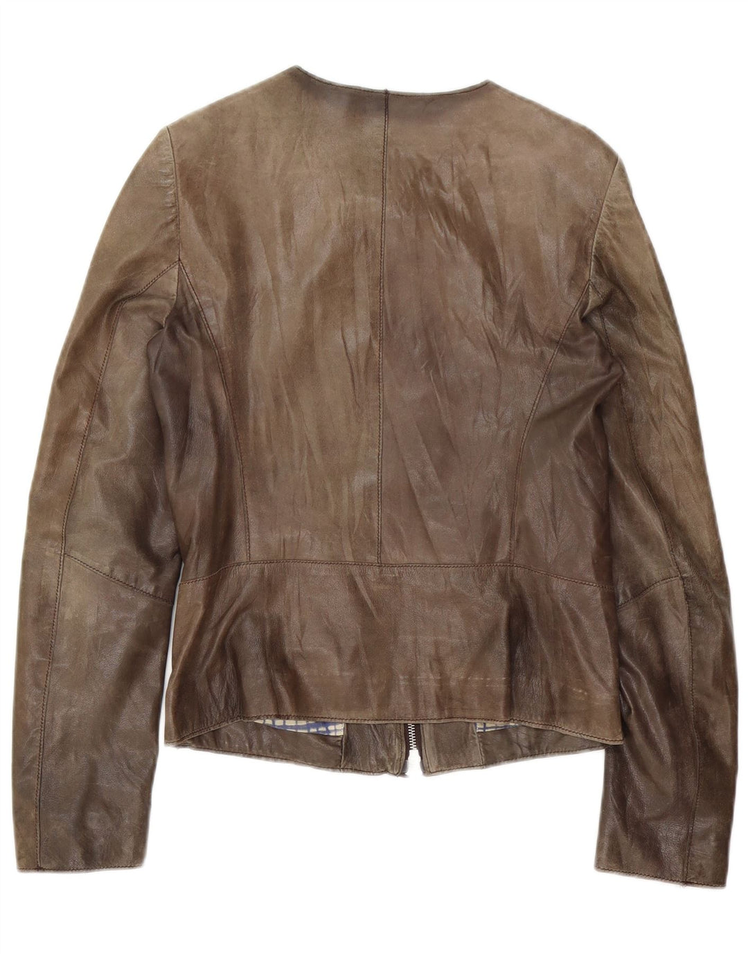 Vintage læderjakke til kvinder UK 10 Small Brown