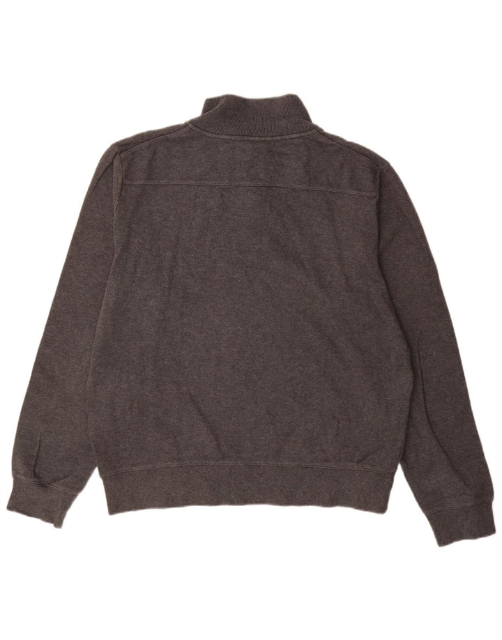 GANT Sweatshirt med lynlås til mænd, stor grå bomuld