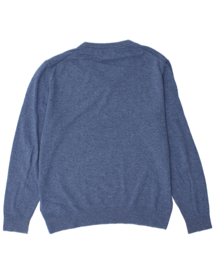 Gant Herre V-hals sweater Stor blå uld