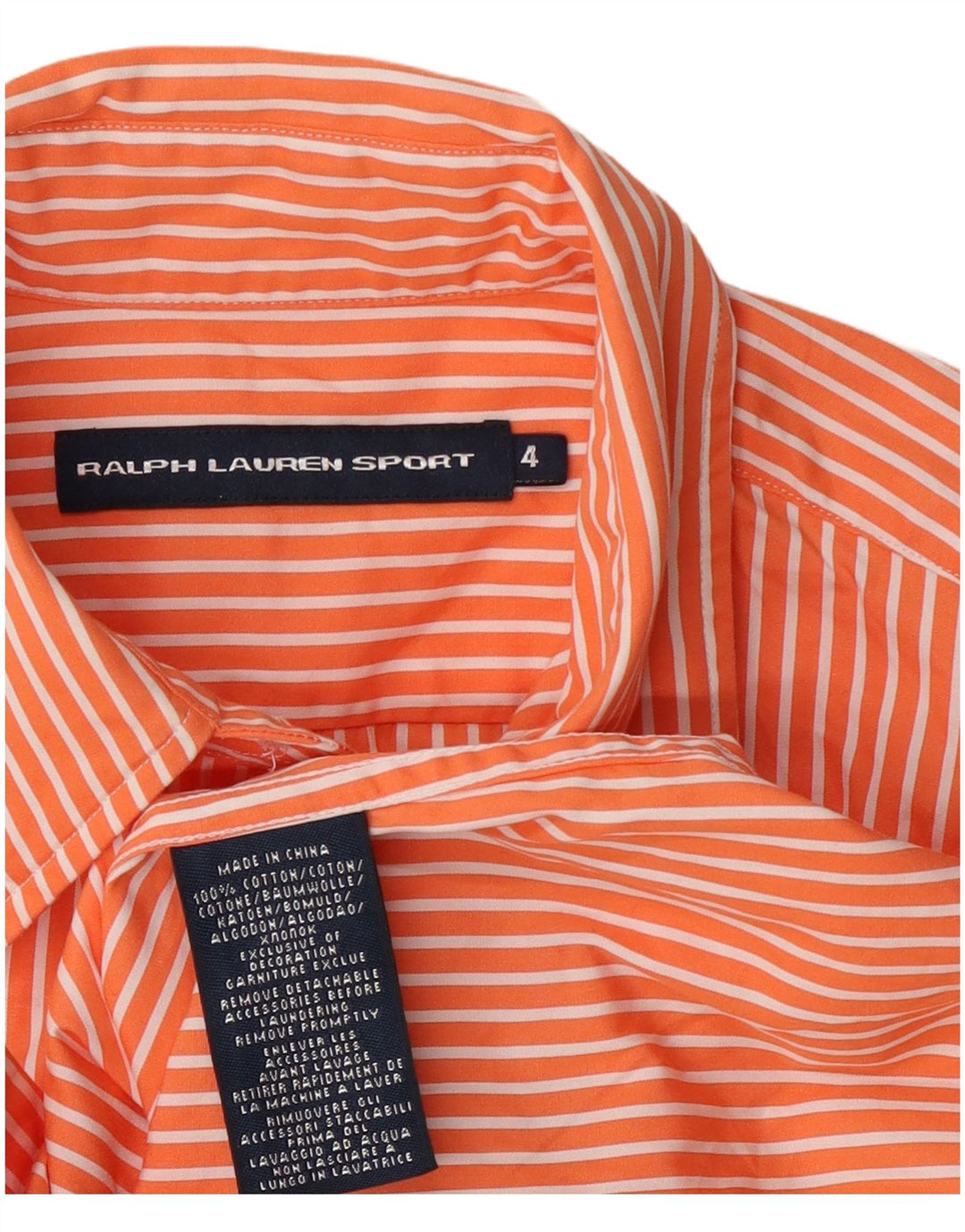 Ralph Lauren Dameskjorte US 4 Lille orange stribet bomuld