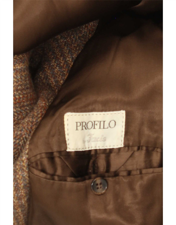 Profilo Herre Militær Dobbeltradet Frakke UK 36 Small Brown Check