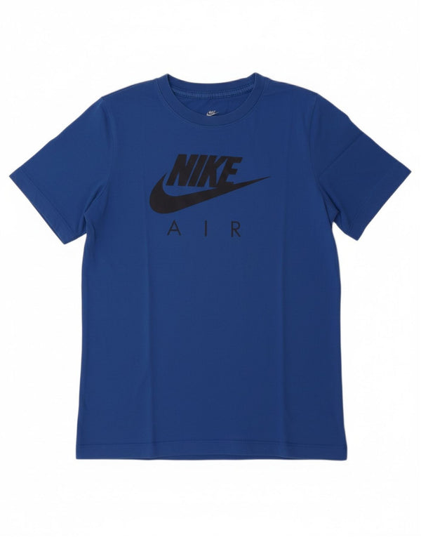 NIKE Grafisk T-shirt-top til drenge 13-14 år XL Blå bomuld