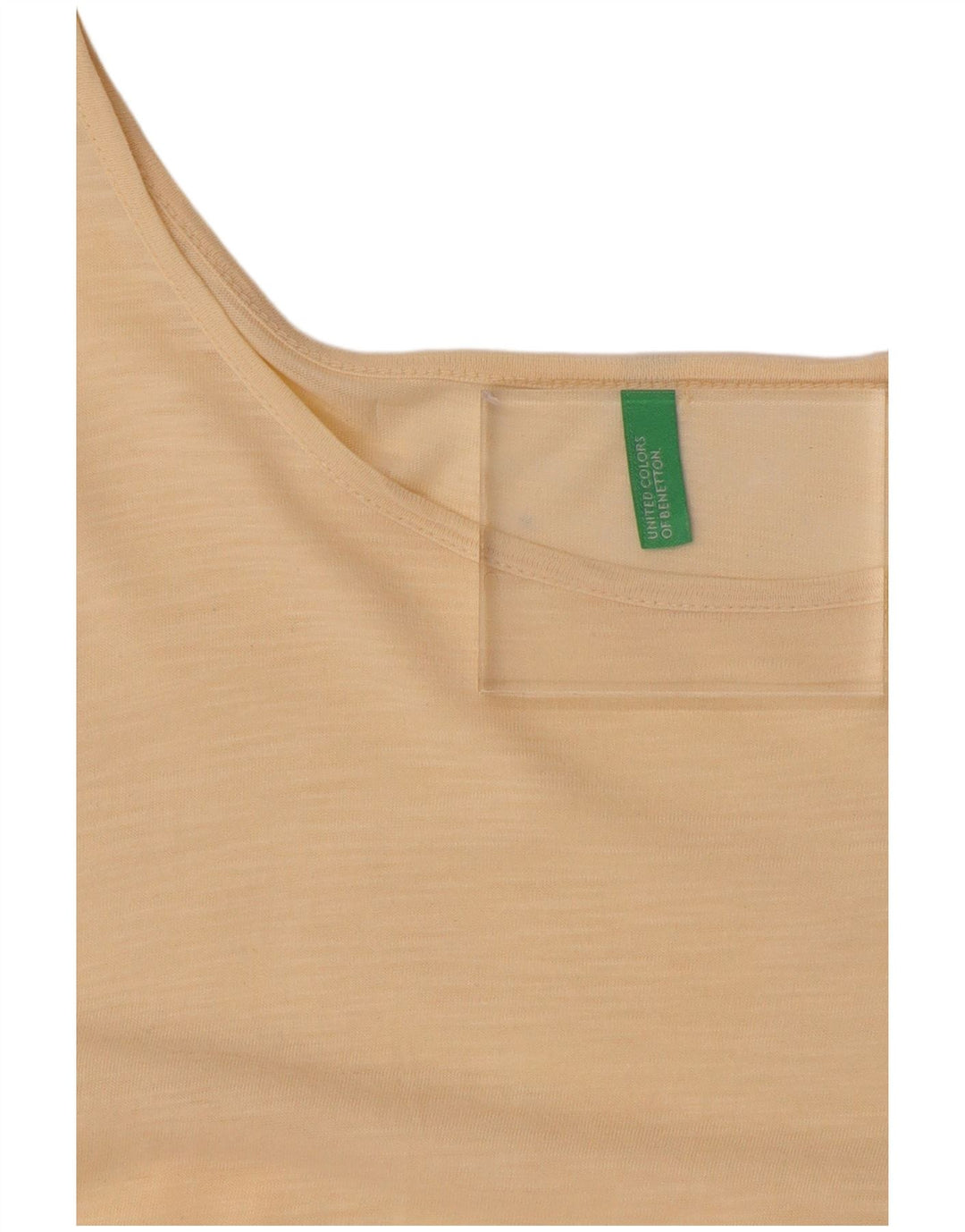 BENETTON Dame T-Shirt Top UK 16 Stor Beige